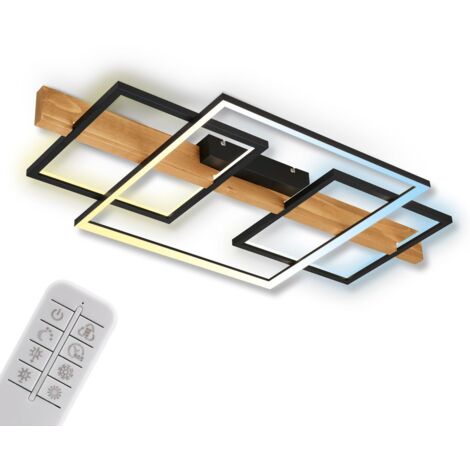 Cadre plafoniera Briloner 75x40 CCT legno nero 44Watt 4400 lumen 2700-6500K (1/5)