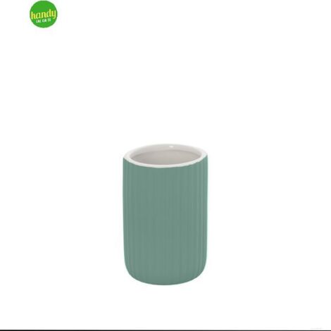 Portaspazzolino Gedy Nicole In Vetro E Silicone Verde: Design Elegante Per Bagno