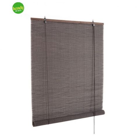 Tenda Anna Nero in bamboo, barre in legno e filo di poliestere copertura 75% -120x250h (1/3)