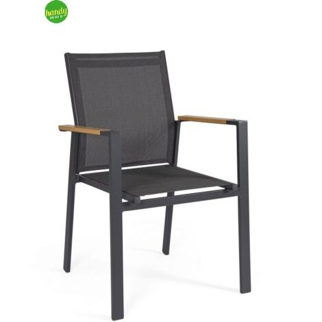 Sedia con Braccioli Heta Bizzotto Antracite