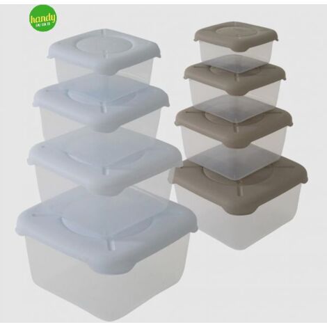Belli E Forti Set 3 Contenitori Alimentari Quadrati Piccoli – Porta Pasta E Snack In Plastica Resistente - 3
