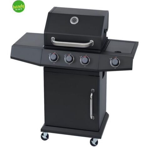 Barbecue a gas Ambra Garden Florida 3 fuochi + 1 fornello laterale piastra e griglia in ghisa 10,9 Kw