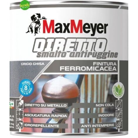 Smalto diretto antiruggine ferromicaceo MaxMeyer grigio ghisa base 750 ml