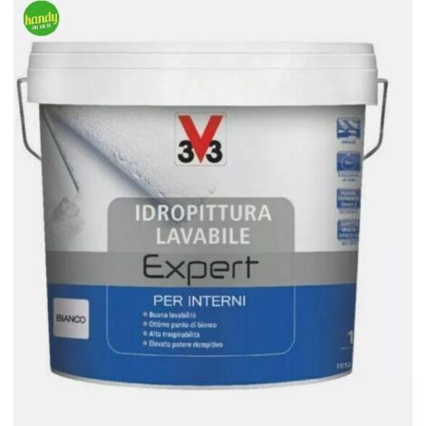 V33 Idropittura Lavabile Expert per Interno Pittura Universale Coprente Bianca