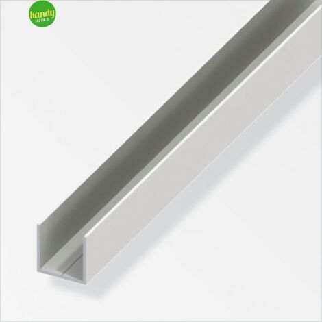 5PZ PROFILO A U ALLUMINIO Argento Satinato mm. 10x10x1 mt. 1