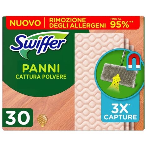 Swiffer Dust Trapper Cloths, 30 Microfibre Parquet Cloths, Dust and Dirt Catch Cloths, Great for Beeswax Floors and Animal Hair, Up to 95% Less Allergens (1/4)