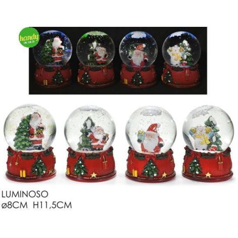 Palla di neve natalizia, palla di neve con 8 canzoni musicali natalizie, 6 ore timer glitterato, palla di neve a forma di albero di Natale con albero di Natale, pupazzo di neve