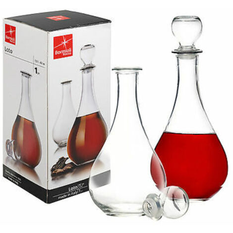 DECANTER LOTO BORMIOLI ROCCO CON TAPPO PER ACQUA VINO BRANDY SHERRY LIQUORE SUCCHI 1,5 LITRI