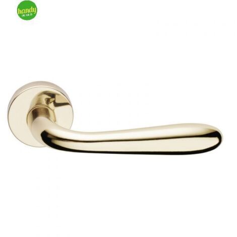 Maniglia Goccia Frosio Bortolo in alluminio ottonato con rosetta tonda