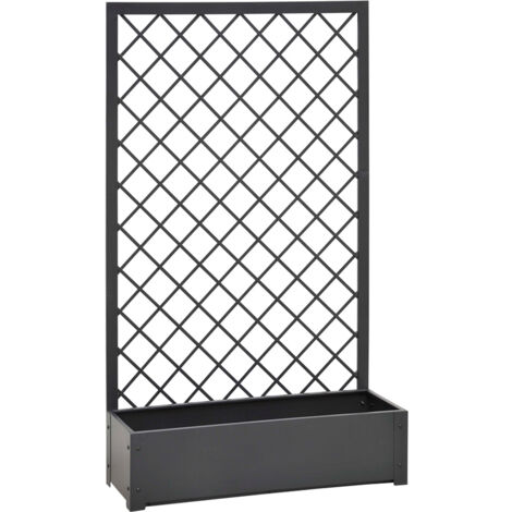 FIORIERA IN METALLO CON TRALICCIO 90X32XH150CM ANTRACITE VERDEMAX