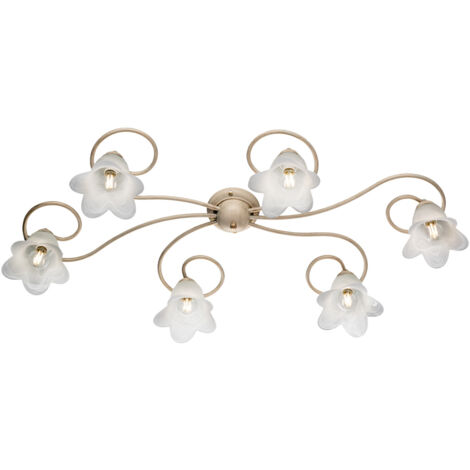 Plafoniera Bonetti Alice Be Light a 6 luci in ferro Avorio/Oro (1/3)