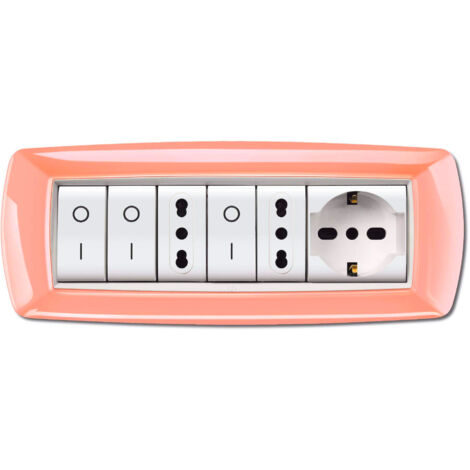 Placca 7 moduli arancio - pastello