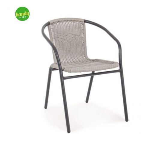 Sedia con braccioli Bizzotto Ripley grigio 73 x 53 x 58 cm