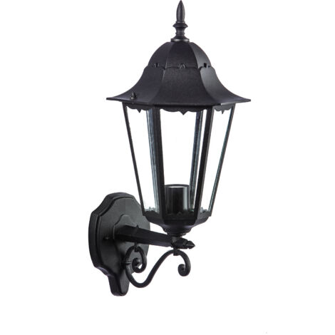 Applique da esterno verso l'alto Green Light ermes ip44 e27 nera (1/2)