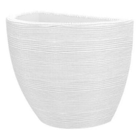 Gerla a muro Telcom gersy rigato shabby Ø 30 x 18 x 24 cm colore bianco perla