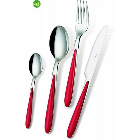Cucchiaino caffÈ fast EME Posateria colore rosso/cromo 13,5 cm