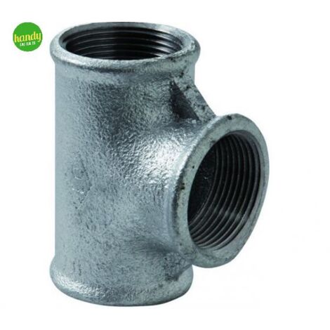 Raccordo a tee in ghisa zincato gf femmina 3 x 1