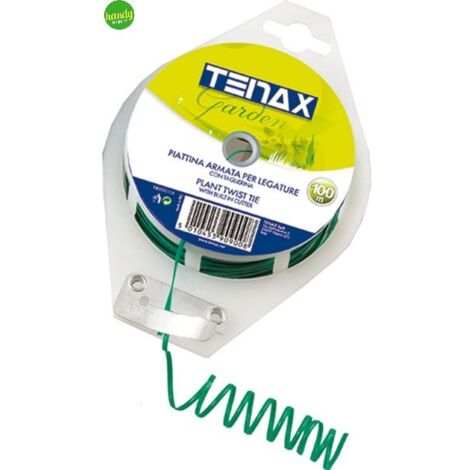 OCW Filo Da Giardino Rivestito In Plastica Con Taglierina, 100 M, Verde, Per Legare Piante E Organizzare Cavi