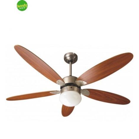 Ventilatore da soffitto Zephir zfr911b 5 pale con luce 60w Ø130cm marrone
