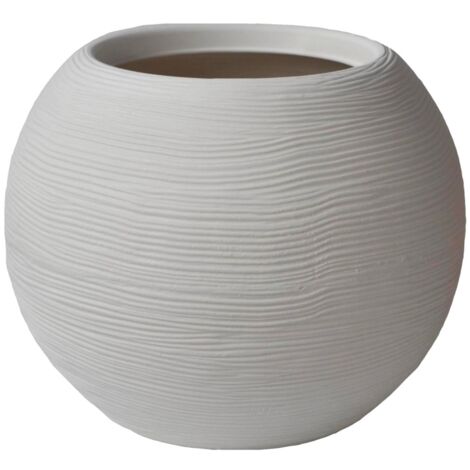 Sfera Rigata Shabby 30 cm - Bianco Perla