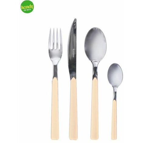Cucchiaino caffÈ fast EME Posateria colore avorio/cromo 13,5 cm