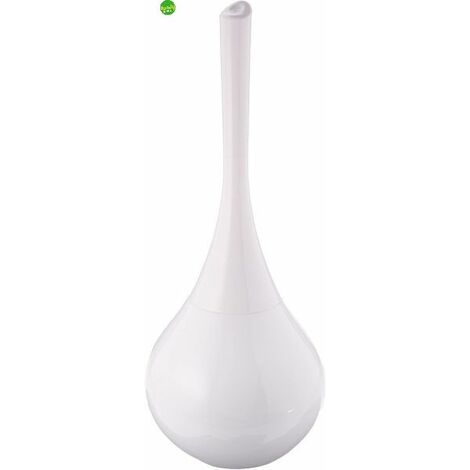 Porta scopino da terra Gedy serie azalea con ciuffo in setole ø16,5cm bianco