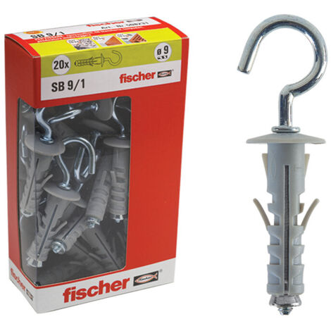 Tasselli + ganci medi in cartone Fischer sb 9/2 y Ø 9 mm 20 pz max 15 kg