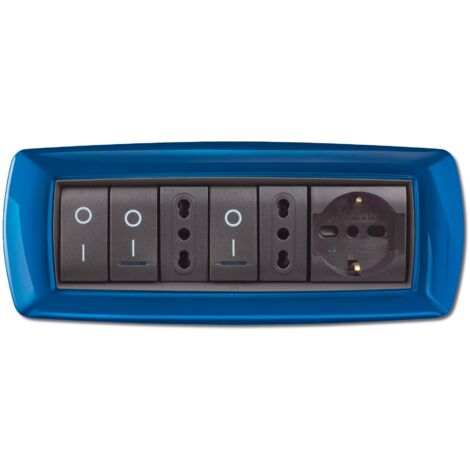 Placca 7 moduli blu