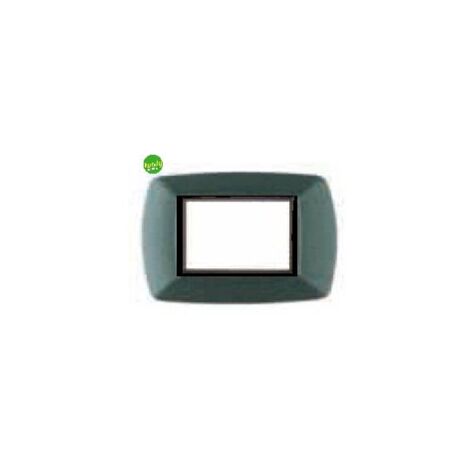 Placca 3 moduli Elettrocanali mylife verde notte vulcanizzato
