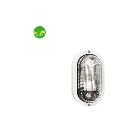 Applique - plafoniera da esterno ovale Green Light efesto ip44 e27 bianca