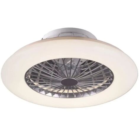 Ventilatore/Plafoniera LED, plastica, titano, 49x16,5x49 cm, Stralsund