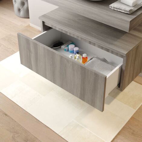 Consolle Cassettone Sospeso Mobo 100x46x30 cm Olmo