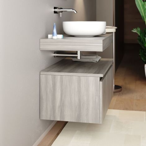 Consolle Cassettone Sospeso Mobo 100x46x30 cm Olmo