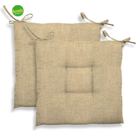 Paco Home Cuscino Per Sedia Con Lacci 40x40 Cuscino Per Sedia Cuscino  Interni Bianco 3, 40x40x5cm