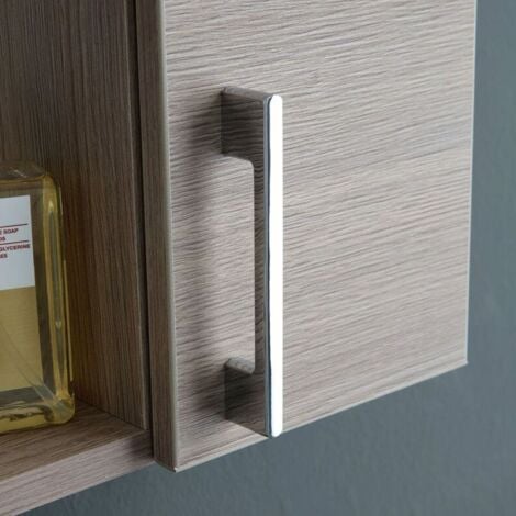 Specchiera con 2 pensili e illuminazione led Savini Due rovere fumo