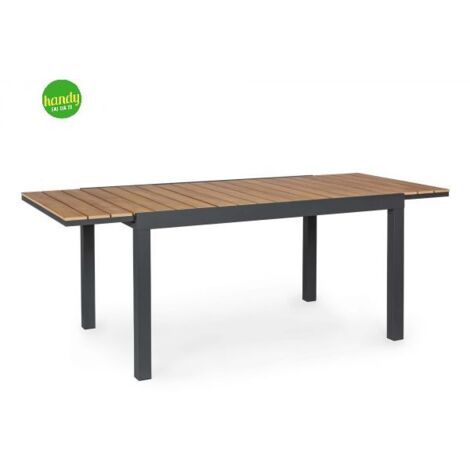 Tavolo allungabile Bizzotto Elias antracite 74 x 140/200 x 90 cm piano polywood