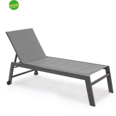 Lettino Bizzotto Hilde alto antracite 42,5 x 200 x 65 cm (1/5)