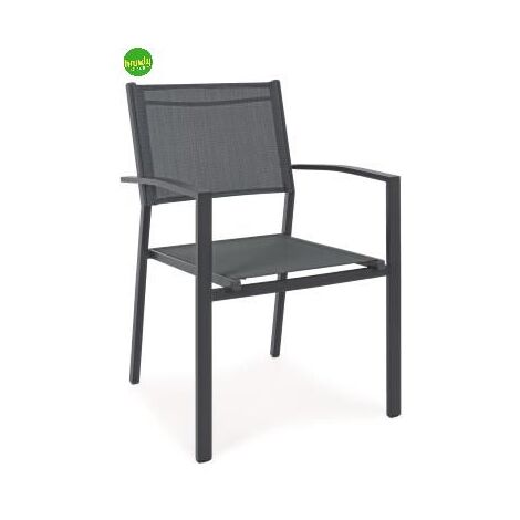 Sedia da giardino in alluminio antracite bizzotto c-br hilde