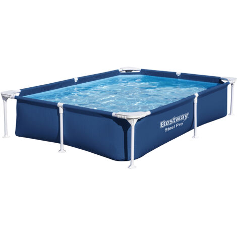 Piscina bassa rettangolare per bambini 221x150xh43 cm Steel Pro Frame Bestway 56401