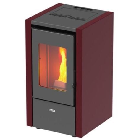 Stufa a pellet ad aria modello vesuvio 7 kw bordeaux - a+ MAGMA