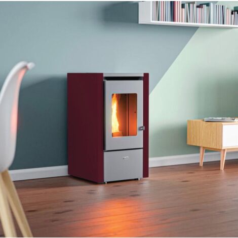 Stufa a pellet ad aria modello vesuvio 7 kw bordeaux - a+ MAGMA