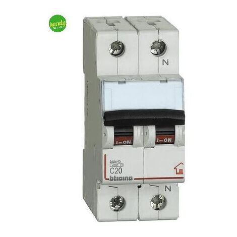 Interruttore magnetotermico 20a Bticino 2 moduli interruzione icn 4,5 ka