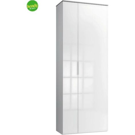 Armadio anta sfalsata Composad cemento/bianco