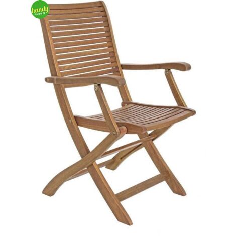 Sedia reclinabile pieghevole con braccioli Ambra Garden teak 2.0 (1/5)