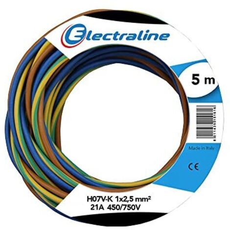 Kit cavo unipolare 1x2,5 m5 nr/bl/gv Electraline