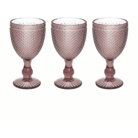 Set 3 calici ciclamino Tognana diamante rosa 310ml vetro