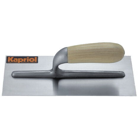 Frattazzo frattone liscio acciaio temprato manico legno 12x28 kapriol 23010