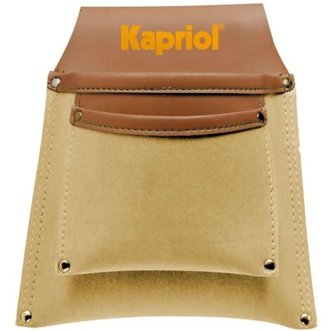 Borsa da carpentiere kapriol in cuoio con 2 tasche sovrapposte (1/3)