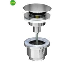 Piletta di scarico click clack in ottone cromato per lavabo o bidet con tappo cromato e vite centrale senza troppo pieno 11/4" AMBRA WATER