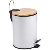 Pattumiera Feridras 3L Bianco/Bamboo